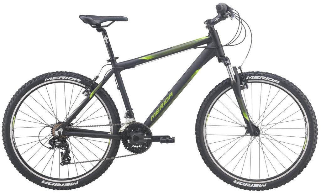 merida mountain bike green and black